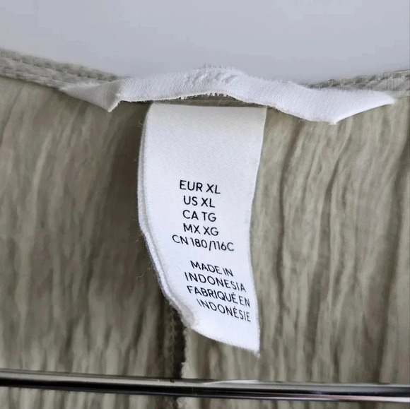 ❤️HOST PICK❤️ H&M Crinkled Relaxed Dress Mama Maternity 3/4 Sleeve Green… - Picture 5 of 5